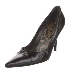 Dolce & Gabbana Classic Black Leather Pumps Women's Size: 8.5 Heels: 3.5"